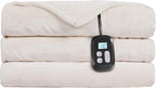 Electric Heated Blanket Full Size - 72"x84", Soft Flannel Heating Blanket, 10 Heating Levels, 1-12 H Auto Shut Off, Breathable Warm and Washable for Bed, White