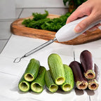 Zucchini Corer Tool Portable Vegetable Corer Cordless, Electric Scraping Scale Machine Scraper With 2 Cutter Head, Stainless Steel Rechargeable Fruit Digging, Professional Remover Tool Veggie Drill
