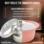 40oz Platinum Silicone Microwave Steamer Pot with Handle & Lid - Korean 100% Food-Grade Steamer Bowl, Heat-Resistant Cooker with Steam Holes, Easy Clean, Dishwasher Safe, Dry Rose