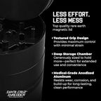 Santa Cruz Shredder Metal Herb Grinder Knurled Top for Stronger Grip 3-Piece Large 2.7" (Black)