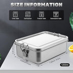Umigy 4 Pcs Stainless Steel Food Containers 1200ml Metal Bento Lunch Box Stainless Steel Food Storage Containers, Lockable Clips to Leak Proof, Reusable Dishwasher Snack Boxes for Work