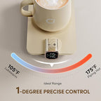 Coffee Mug Warmer & iKago Mug Set, Temperature Control Smart Heated Mug for Desk, Electric Coffee Warmer with Auto Shut Off & Real-Time Temp Display, Gifts for Men Women, 15oz Ceramic Mug