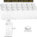 SpaceAid Spice Rack Organizer with 36 Spice Jars, 386 Spice Labels, Chalk Marker and Funnel Set for Cabinet, Countertop, Pantry, Cupboard or Door & Wall Mount - 36 Jars, 17.2" W × 10.8" H, Black