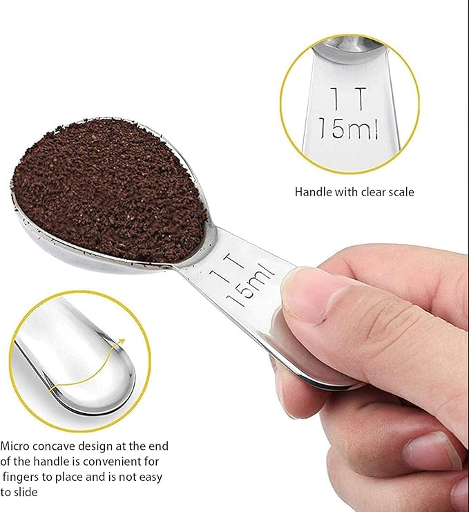 Stainless Steel 1 Tablespoon Measuring Coffee Scoop Spoon (Stainless Steel 3)