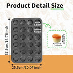 Beasea Nonstick Mini Muffin Pan 24 Cups, 2 Pack 24 Mini Small Tiny Cup Non Stick Muffin Baking Pan Tin Tray Carbon Steel Bakeware Individual Cupcake Baking Pan - Black