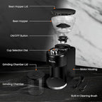 Secura Brands Conical Burr Coffee Grinder Electric Espresso Coffee Grinder with 35 Ajustable Precise Grind Settings for 2-12 Cup 8.8 Ounce Coffee Bean Storage