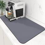 WISELIFE Coffee Mat Super Absorbent Dish Drying Mat Bar Accessories Match with Coffee Machine Large Drying Mats for Kitchen Counter 17" W x 30" L, Grey
