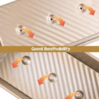 Amagabeli Pullman Loaf Pan with Lid Nonstick Bakeware 9”x4” Carbon Steel Corrugated 1 lb Bread Toast Box Mold for Cooking Oven Baking Roasting Toaster Bake Mold Homemade Cakes Baking Golden