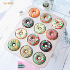 CHEFMADE Donut Mold Cake Pan, 12-Cavity Non-Stick Ring Doughnut Bakeware for Oven Baking (Champagne Gold)