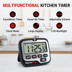 TempPro TM01(2 Pack) Kitchen Timers for Cooking with Count Up Countdown Timer, Digital Timer for Kids with Touch Backlit, Study Timers for Classroom Teacher Supplies (Previously ThermoPro)