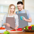 VALOME 2 Pack Kitchen Aprons, Apron for Cooking with 2 Pockets, Unisex Adjustable Neck Strap Chef Aprons for Men Women