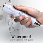 Zulay Kitchen Rechargeable Milk Frother Handheld Lux - Powerful 2-Speed Motor, Waterproof, 2000mAh Battery - Drink Mixer for Latte, Cappuccino, Matcha & Protein Powder - White Marble