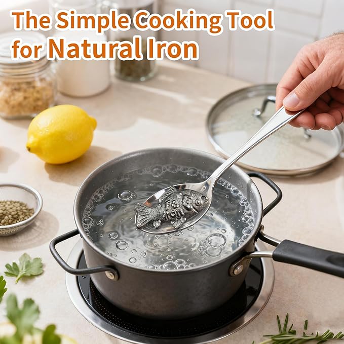 Iron Fish for Anemia Vegan Women: Natural Reusable Iron Cooking Tool to Reduce ferrous Deficiency, Kitchen Accessory for Home Use,Perfect for Gift (2 PCS)
