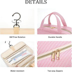 YOOLIFE Christmas Gifts for Women Stocking Stuffers, Initial Hanging Toiletry Bag for Women, Travel Toiletry Bag, Birthday Gifts for Mom Daughter Sister Friends, Letter M, Pink