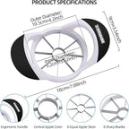 SCHVUBENR 3.5 Inch Apple Slicer - Professional Apple Cutter - Stainless Steel Apple Corer - Super Sharp Apple Slicer and Corer - Apple Tool with 8 Sharp Blades(Black)