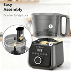 Smart Food Processor and Vegetable Chopper, 12 Cup Bowl, 6 Functions for Chopping, Slicing, French Fries, Purees & Dough, Food Chute & Pusher, Silver