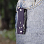 ROXON S503G 9 in 1 Mini Multi Tool EDC Pocket Knife Multitool with G10 Handle,Scissors,Screwdriver,Threader,Awl, Flat Screwdriver,Ruler,Tweezers for Outdoors Fishing Camping,Gifts for Men (Purple)