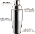 Zulay Kitchen 24 Piece Bartender Kit-Stainless Steel Bar Accessories with Display-Modern Mixology Shaker Set for At-Home Cocktails-Use for Mixer, Martini, Margarita and Liquer-Bar Tools (Silver)