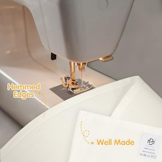 BRILLMAX 8 Pack Ivory Tablecloths for 6 Foot Rectangle Tables 60 x 102 Inch - 6ft Rectangular Bulk Linen Polyester Fabric Washable Cloth Cover for Wedding Reception Banquet Birthday Party