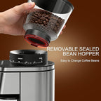 Conical Burr Coffee Grinder Electric,Stainless Steel Coffee Grinder for Home, Adjustable Burr Grinder with 30 Grind Settings, Digital Timer & 2-12 Cup Control, Removable Sealed Hopper, Easy Clean