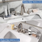 DK177 Faucet Mat for Kitchen Sink - Water Absorbing Stone Tray for Sink, Diatomite Fast-Drying Faucet Mat, Faucet Splash Guard for Bathroom Counter (White, 30" x 4")