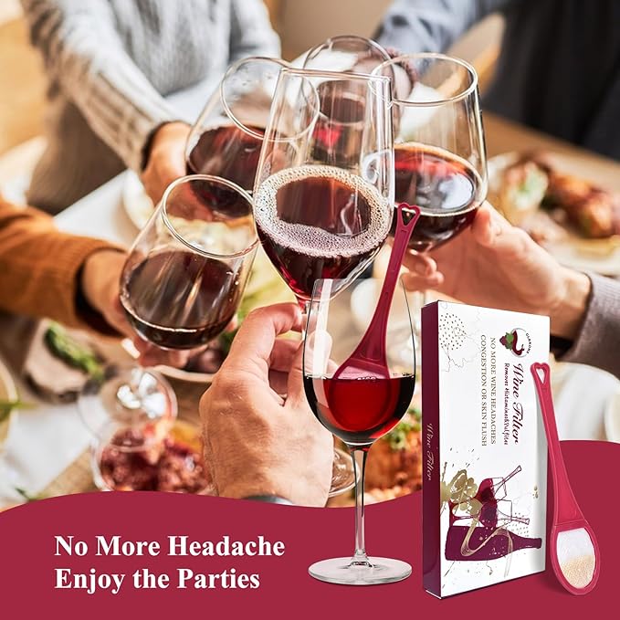 Clerona Wine Filters, the Wine Purifier, Sulfite and Histamines Remover - Naturally Eliminate Allergies & Sensitivities (Pack of 4)