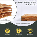 Bamboo Cutting Board Non Slip Heavy Duty Over Sink Wooden Wood Cutting Board for Kitchen Chopping Board Edge Grain Teak Smart Marble Flexible Round Stone Metal