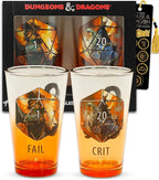 Dungeons and Dragons Glassware for Adults - Bundle with 2 Pack 16 Oz Drinking Glasses Plus More | Dungeons and Dragons Collectible Drinkware