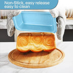 Baking Pans Set Non Stick, Bakeware Sets Stackable, Oven Safe, Steel Baking Set Supplies for Home Baking, Roasting, Easy to Release, Sturdy Bake Gifts for Holiday, Blue, 6 Pieces