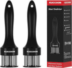 Meat Tenderizer Tool (Pack of 2) Stainless Steel Needle Ultra Sharp 24 Blade Tenderizer Tool for Tenderizing Beef Chicken Steak Pork