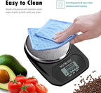 NUTRI FIT Digital Food Scale Small Kitchen Scales Weight in Grams and OZ for Cooking Baking Weight Loss, Stainless Steel Tare & Backlit LCD Display, Black