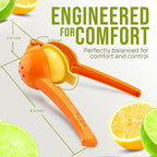 Zulay Kitchen Metal 2-in-1 Lemon Squeezer - Sturdy Max Extraction Hand Juicer Lemon Squeezer Gets Every Last Drop - Easy to Clean Manual Citrus Juicer - Easy-Use Lemon Juicer Squeezer - Orange/Yellow