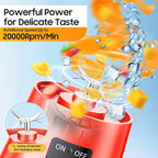 Portable Blender for Smoothies & Shakes - Cordless Personal Size Blender with 6 Blades, 380Ml Juice Cup, Lightweight & Rechargeable, Freshly Squeezed for Picnic/Sports/Office, Mother's Day