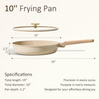 CAROTE 10" Frying Pan Set, Non-Toxic PTFE & PFOA Free Fry Pan & Omelet Pan, Compatible with Induction, Ceramic, Gas Cooktops
