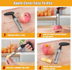 Pineapple Corer and Slicer, Stainless Steel Pineapple Cutter and Corer, Upgraded Pineapple Peeler and Apple Corer Tool with Pineapple Core Remover for Corer Tool Kitchen (Black)