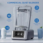 BLEOU Commercial Quiet Shield Blender, 2200W Professional Smoothie Blender with Timer & 15-Speed Control, 80oz/2.2L BPA-Free Pitcher for Cafes, Bars and Home Use
