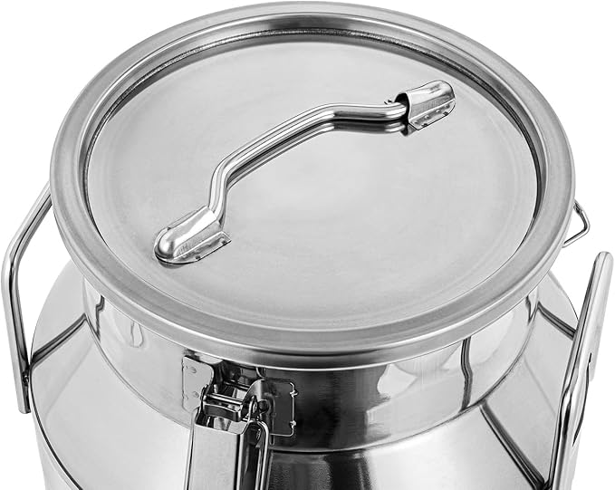 304 Stainless Steel Milk Can Large 12L-60L Capacity Milk Bucket Ice Buckets Bar Tools Wine Pail Bucket Milk Can Tote Jug with Sealed Lid Heavy Duty for Milk and Wine Liquid Storage (40L)