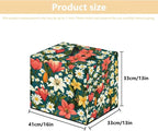 Red White Lily Flower Print Meat Slicer Cover, Food Slicer Cover,With Organizer Side Pocket for Accessories, Such as Stainless Steel Blade, Brush,etc Waterproof Fabric, Easy to Clean