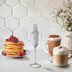 Zulay Kitchen Powerful Milk Frother Wand With 4 AA Duracell Batteries - Ultra Fast Handheld Drink Mixer - Electric Whisk Foam Maker for Coffee, Lattes, Cappuccino, Matcha & Creamer - Marble