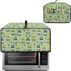 St. Patrick's Day Gnome Print Toaster Oven Cover, Clover Beer Pattern Anti Scratch Microwave Cover for Kitchen Countertop Appliance Dust Protector Decorative Oven Accessories, Green, L