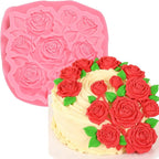 1 Pcs Rose Fondant Mold, Exquisite Flower Candy Silicone Mold, for Home Kitchen Baking Cookies Chocolate Salted Dough Almond Candy Flower Paste Chewing Gum DIY Resin Crafts Clay Shapes Soap