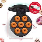 Mini Donut Maker,Electric Mini Doughnut Maker Machine, Makes 7 Mini Donutss, Non-Stick Mini Donut Machine, Easy Clean Doughnuts Maker Kit red (Green)