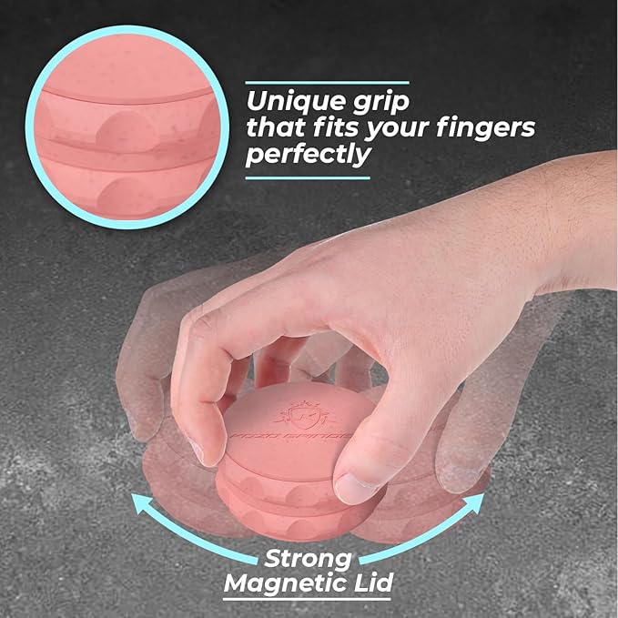 Kozo 2.5" Spice Grinder 2-Piece, Strong Grip By Kozo. (Pink)