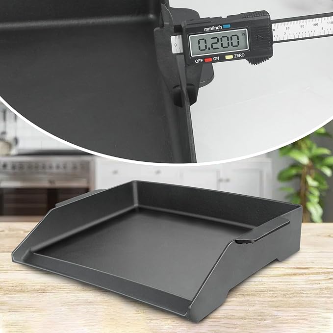 17" x 13" Universal Cast Iron Griddle for Gas Grill, Stove Top Griddle Gas Grill Griddle Insert for Charbroil Nexgrill Parts Charcoal Cooking Plate Outdoor Camping Tailgating Teppanyaki BBQ Accessory