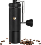 Timemore S3 Manual Coffee Grinder - External Adjustment with Stainless Steel Patented Burr | Hand Coffee Grinder Hign Presicion | Premium Timemore Grinder Chestnut S3, Black