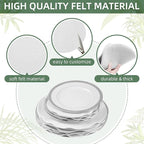 120Pcs Plate Separators Storage, Soft Felt Plate Dividers, Round Dish Storage Protectors Pads with 3 Different Size (White)