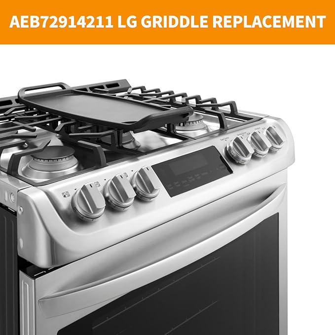 Upgraded AEB72914211 AEB72914208 Griddle Replacement for LG Stove Parts Cast Iron Griddle Plate AEB72914204 LG Gas Range Griddle Plate Stove Top Cooktop Burner Griddle Pan Flat Top Pan