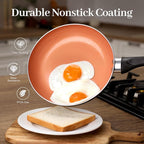 BECIGAR 8pcs Gold Ceramic Pots and Pans Set, Cooking Pan Set,Cooking Pot Set Ceramic Pan Set, Nonstick Cookware Set, Induction Safe Kitchen Cooking Set with Frying Pans, Saucepans, shovel and Ladle