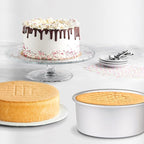 HomeMall 8 x 3 Inch Aluminum Round Cake Pan, 3-Piece Set Cake Baking Pans, Round Layer Cake Baking Pans for Birthday Wedding Home Kitchen DIY Baking Tools, Heavy Sturdy & Healthy, Oven Safe