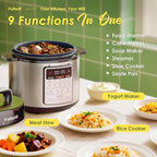 Fullwill 9-in-1 Electric Pressure Cooker, 12 Presets Instant Multi Cooker, Olla de Presion Nonstick Pot 6 Quarts Slow Cooker, Rice Cooker, Steamer, Sauté, Yogurt Maker, Warmer